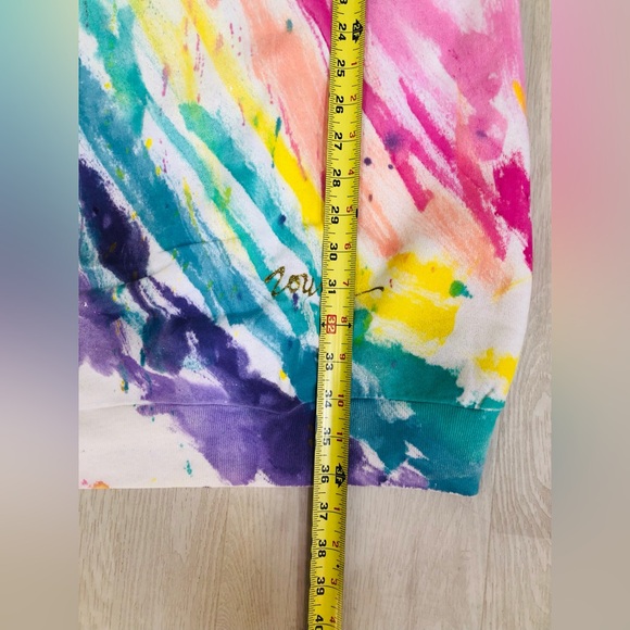 Rainbow Brightly Colored Sweatshirt Dress, Like New - Picture 4 of 6